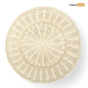 Natural White Plain Weave Durable Round Shape Core Rattan Charger Underplate - UP032002