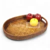 Brown Natural Handle Oval Bambo Rattan Serving Tray - STOV011003-6.webp