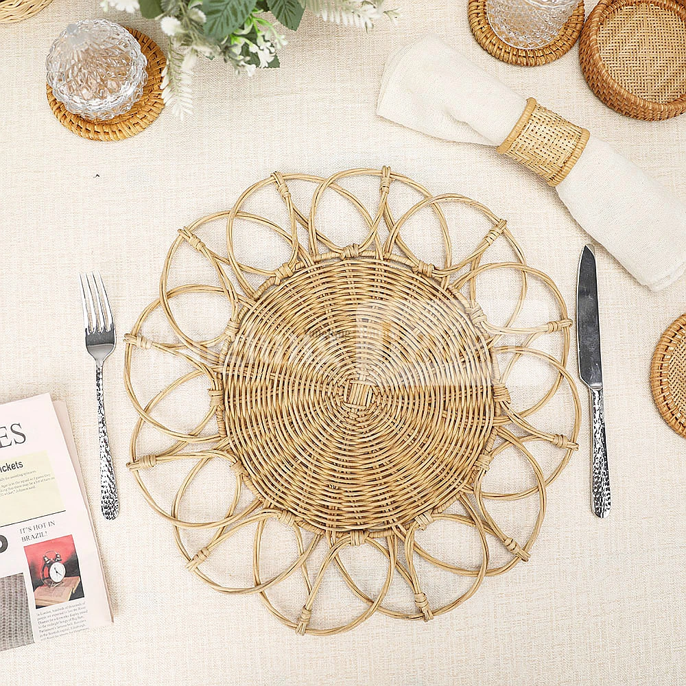 Light Brown Handwoven Flower Core Rattan Placemat for Decoration - UP054002 - 🌟 Why Choose VanglungRattan