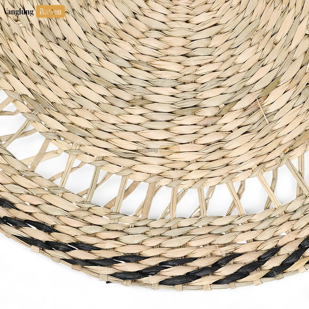 Black Round Shape Handicraft Seagrass Placemat for Decoration - UP072004 - 🏠 Applications