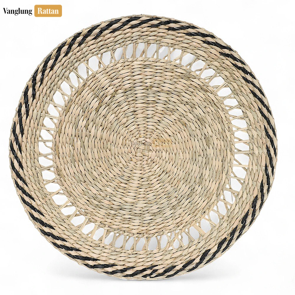 Black Round Shape Handicraft Seagrass Placemat for Decoration - UP072004 - ✨ Product Highlights