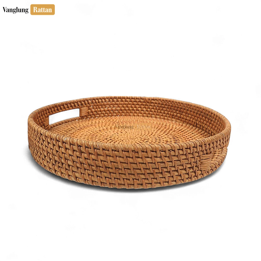 Brown Handle Round Bamboo Rattan Serving Tray - STRO011001 - 🌟 Why Choose VanglungRattan