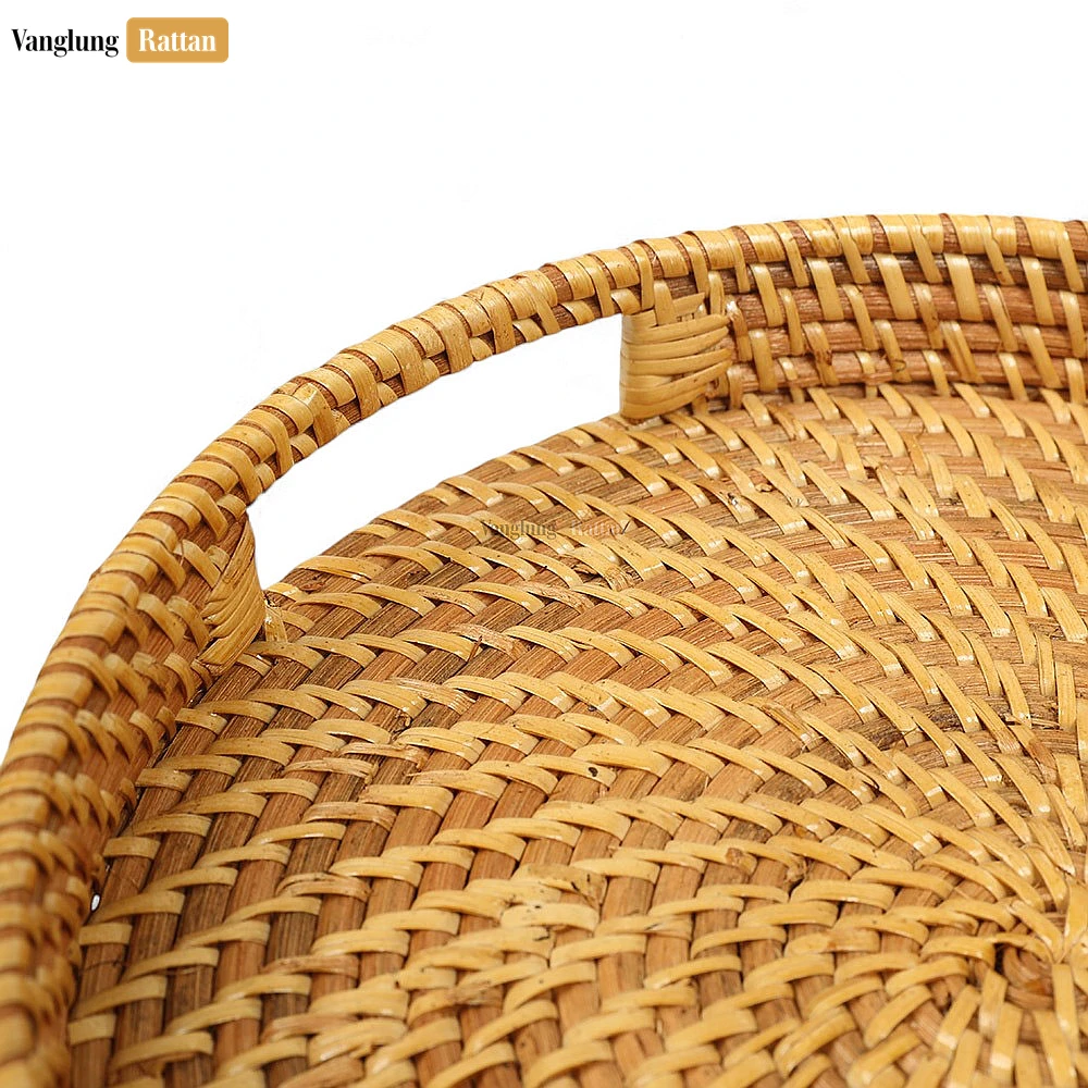 Brown Round High Quality Bamboo Rattan Serving Tray - STRO021001 - 🌟 Why Choose VanglungRattan