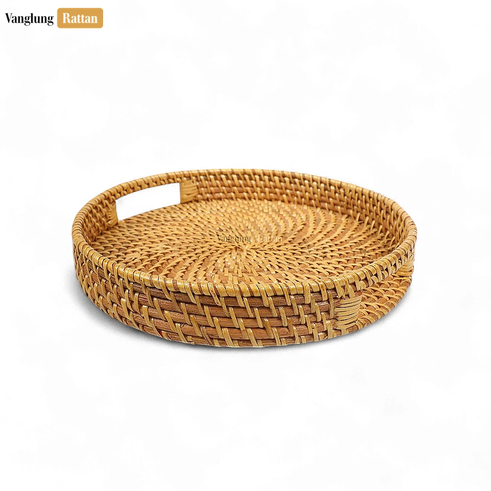 Brown Round High Quality Bamboo Rattan Serving Tray - STRO021001 - ❓ Frequently Asked Questions