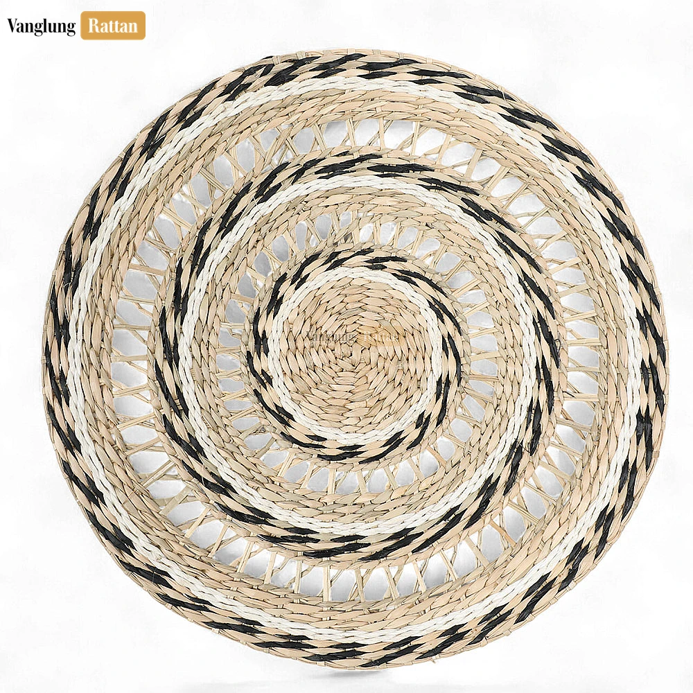 Concentric Circle Round Handicraft Seagrass Placemat for Decoration - UP072003 - Concentric Circle Round Handicraft Seagrass Placemat for Decoration - UP072003