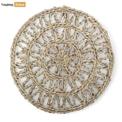 Creative Round Hanwoven Seagrass Placemat for Decoration - UP072011-1.webp