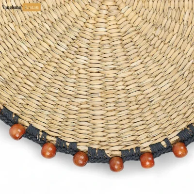 Creative Spiral Round Handicraft Seagrass Placemat for Dinner Decoration - UP092004-3.webp