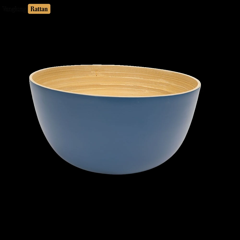 Deep Coiled Bamboo Serving Bowl Slate Natural - TW06BL0037 - 🌿 Product Details
