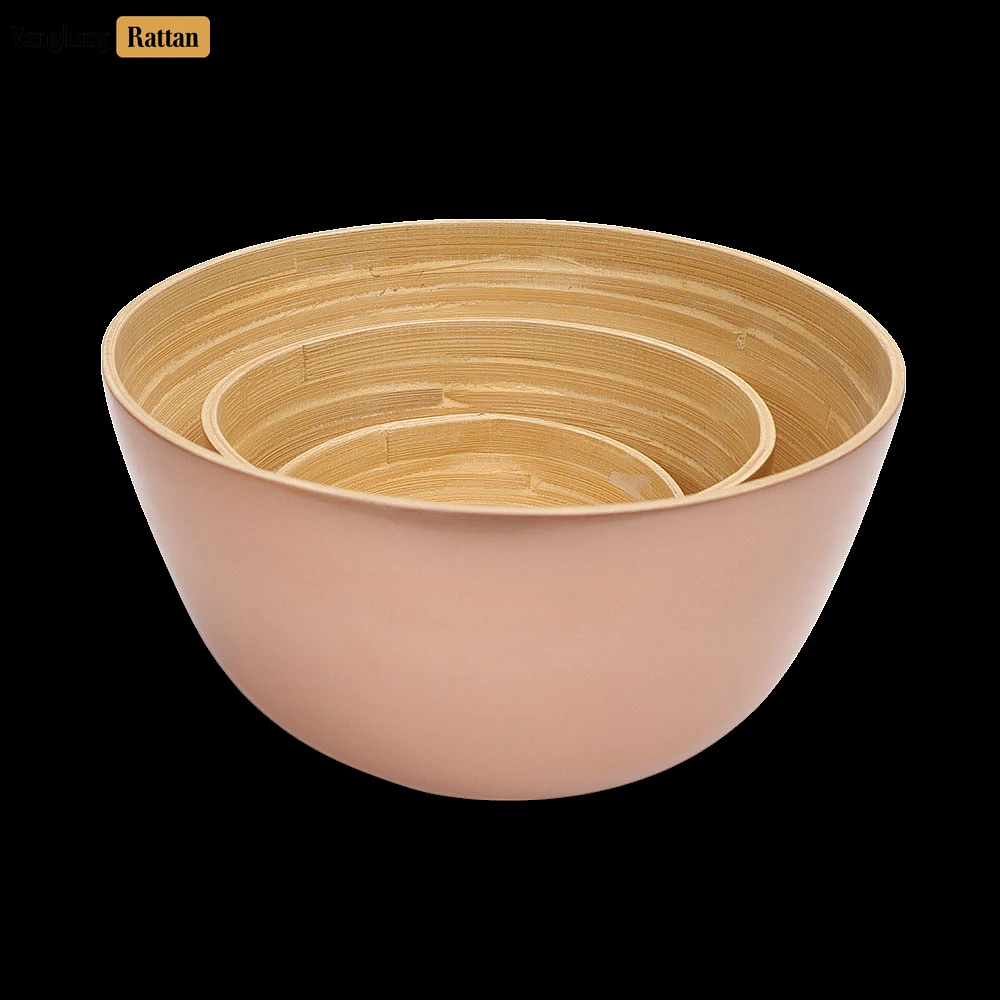 Deep Coiled Bamboo Serving Bowl Slate Natural - TW06BL0037 - ✨ Product Highlights