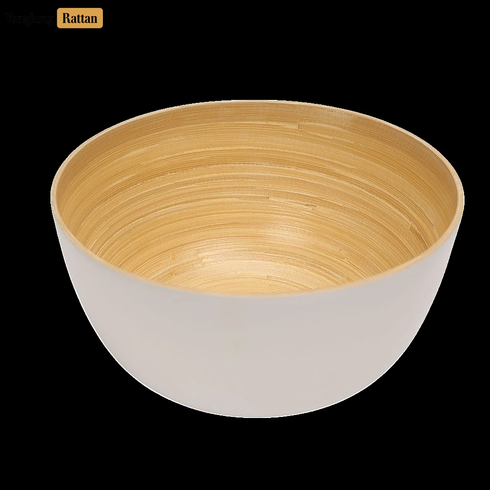 Deep Coiled Bamboo Serving Bowl Slate Natural - TW06BL0037 - How do I care for my bamboo serving bowl?