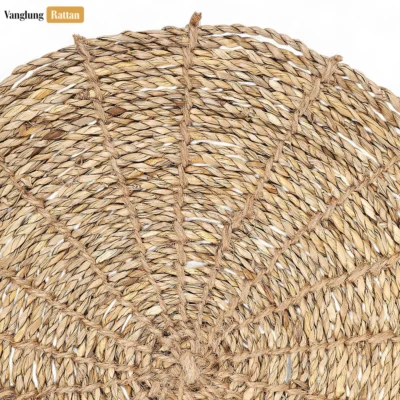Eco-friendly Spiral Round Handwoven Seagrass Placemat for Decoration - UP092003-3.webp