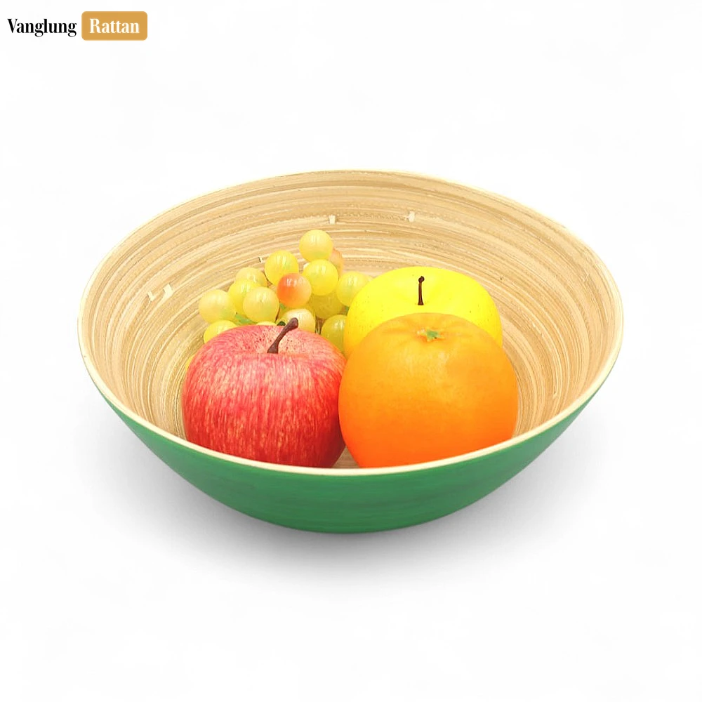 Green Bamboo Salad Bowl Natural Coiled Bamboo - TW06BL0032 - How should I care for my bamboo salad bowls?