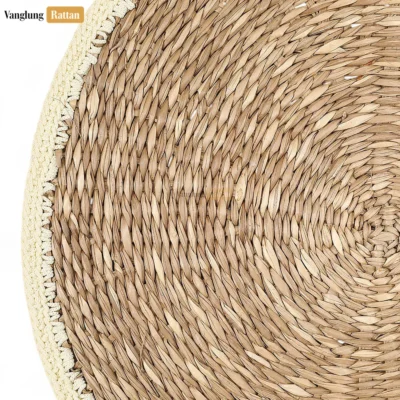 Handwoven Natural Round Seagrass Placemat for Dinner Decoration - UP072010-3.webp