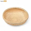 Handwoven Rattan Bamboo Bowl - Round Wicker Serving Tray for Fruit or Bread - TW05BL0010-1.webp