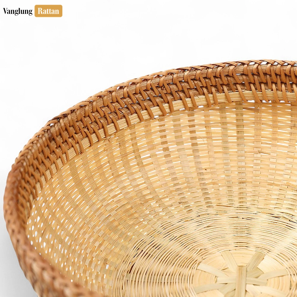 Handwoven Rattan Bamboo Round Natural Serving Bowl - TW05BL009 - 🍽️ Applications