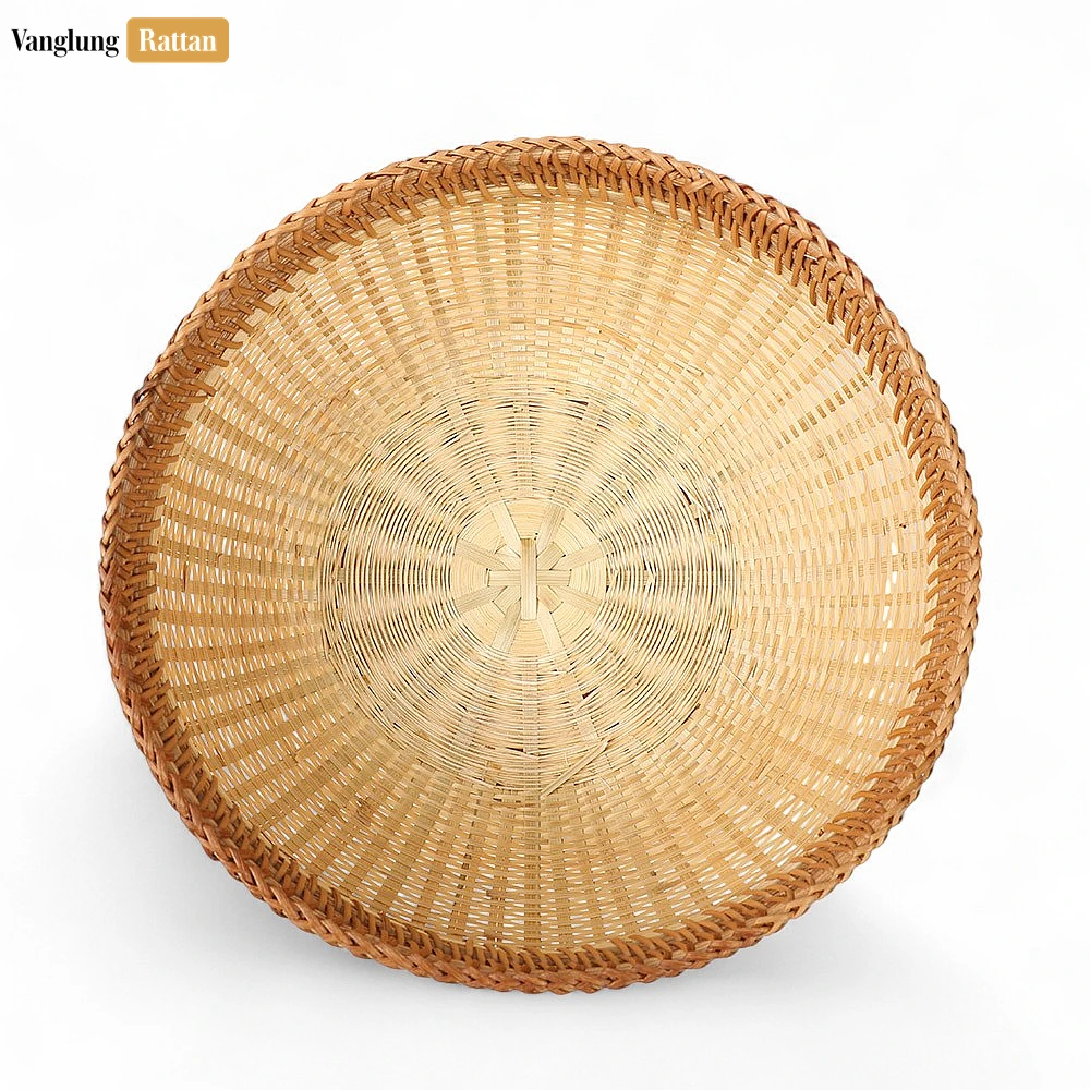 Handwoven Rattan Bamboo Round Natural Serving Bowl - TW05BL009 - ✨ Product Highlights