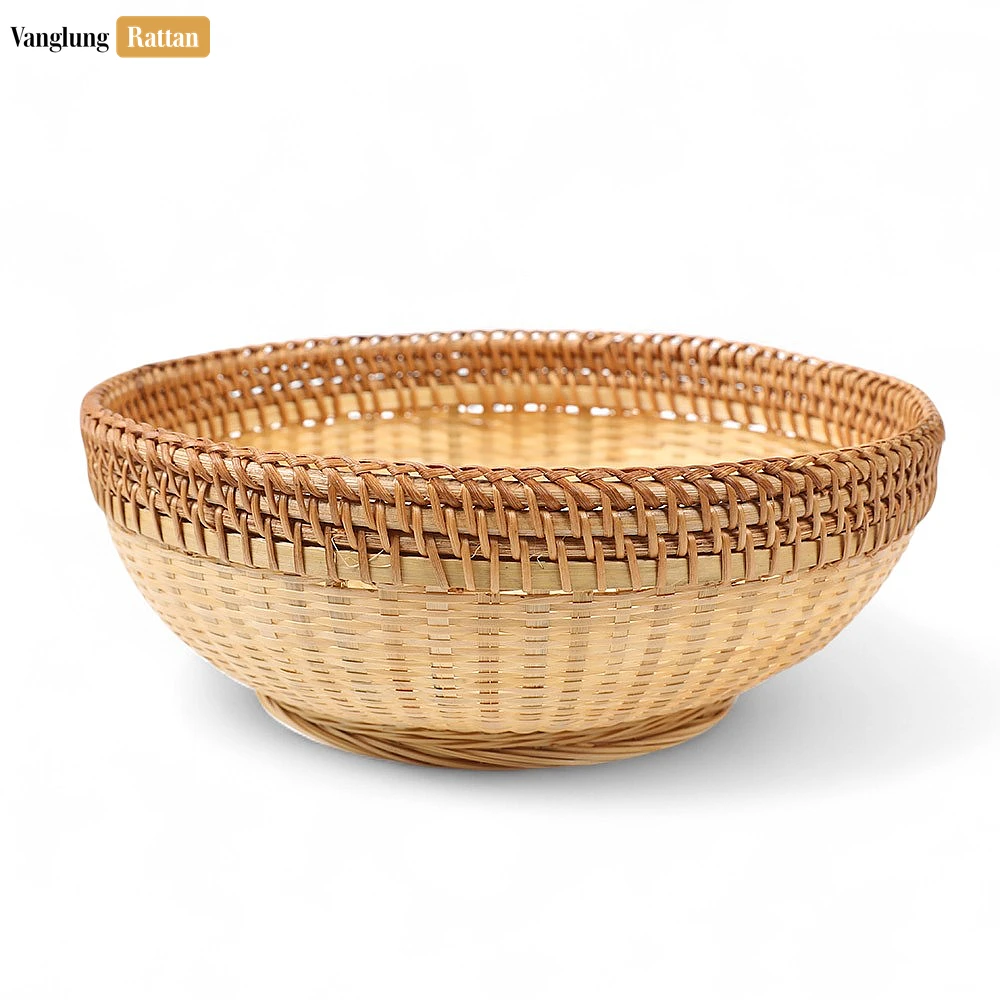 Handwoven Rattan Bamboo Round Natural Serving Bowl - TW05BL009 - 🌟 Why Should You Buy Products at VanglungRattan