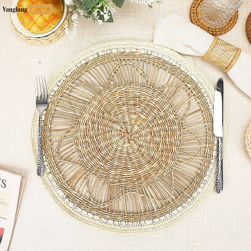 Handwoven Seagrass Star Wall Decor, Round Natural Wicker Hanging - UP092008 - 🌿 Product Details
