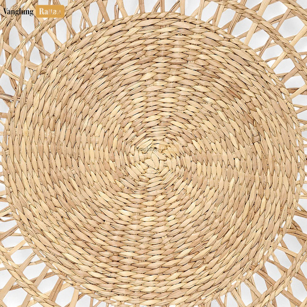 Handwoven Seagrass Star Wall Decor, Round Natural Wicker Hanging - UP092008 - 🏠 Applications