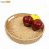 Light Brown Handle Round Bamboo Rattan Serving Tray - STRO011011-1.webp