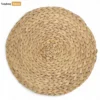 Light Brown Water Hyacinth Herringbone Pattern Placemats - Round Woven Dinner & Table Decoration - UP081001-1.webp