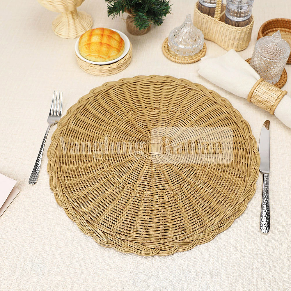 Natural Brown Handwoven Round Core Rattan Placemat for Dinner Decoration - UP054005 - 🌟 Why Should You Buy Products at VanglungRattan
