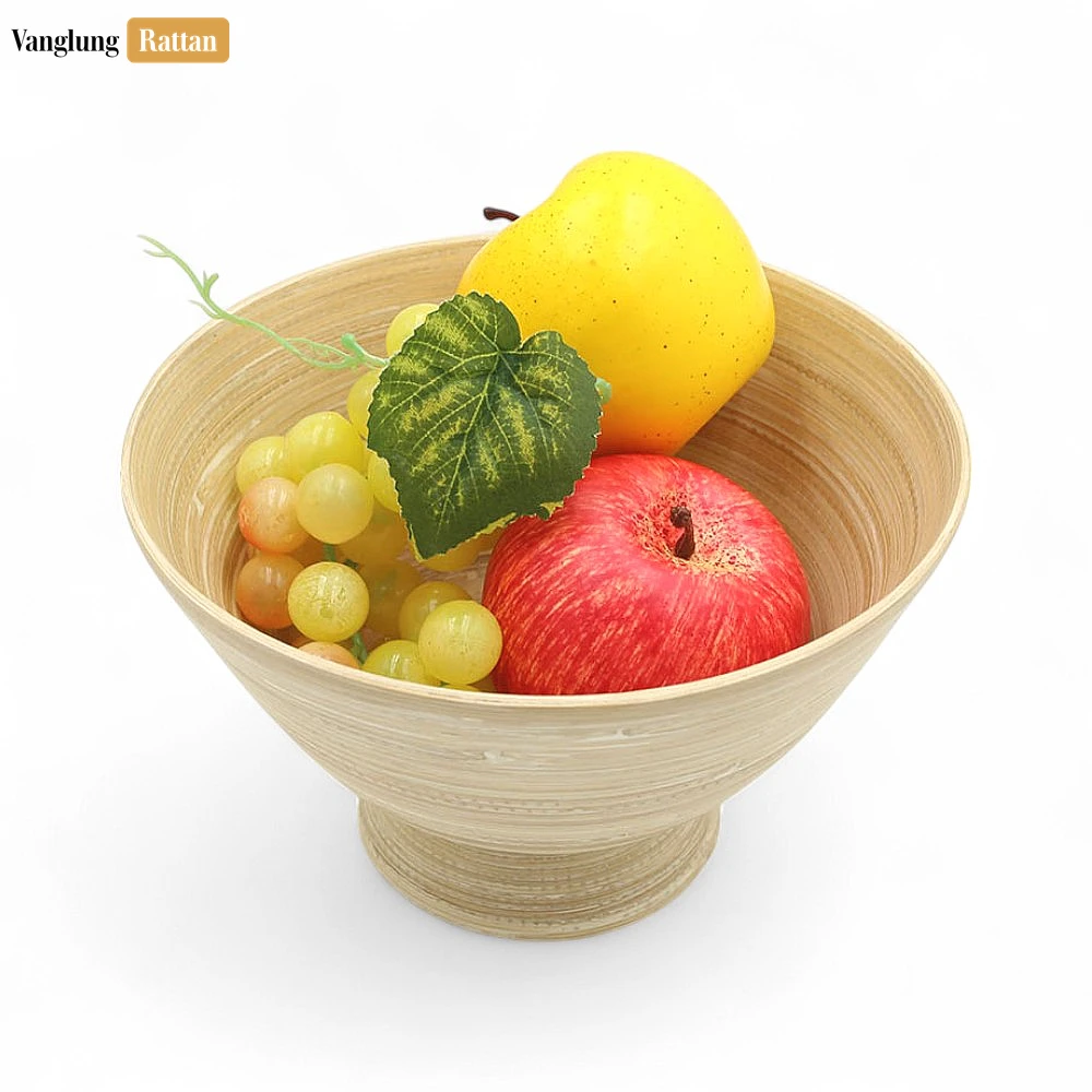 Natural Coiled Bamboo Pedestal Bowl - TW06BL0028 - 🏠 Applications