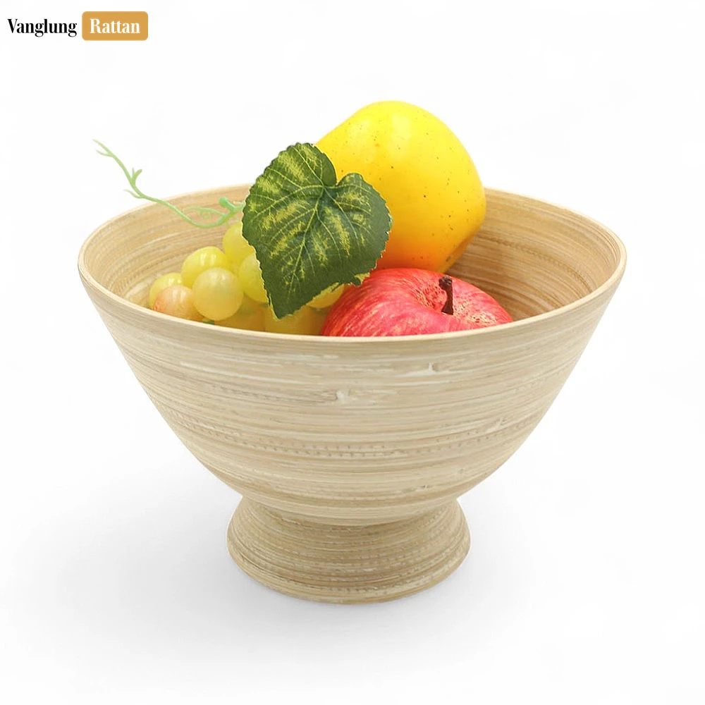 Natural Coiled Bamboo Pedestal Bowl - TW06BL0028 - ✨ Product Highlights