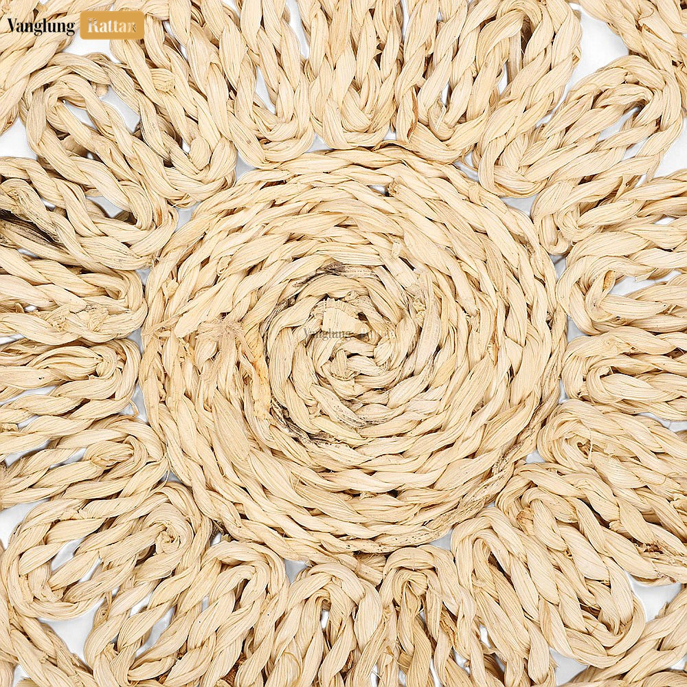 Natural Handwoven Water Hyacinth Placemat - Floral Herringbone Design for Decoration - UP081007-1 - 🌿 Product Details