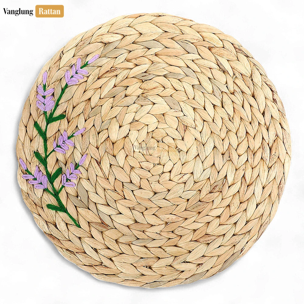 Natural Water Hyacinth Herringbone Pattern Placemats - Flower Woven Dinner & Table Decoration - UP081002 - Natural Water Hyacinth Herringbone Pattern Placemats - Elegant Table Decor for Every Occasion