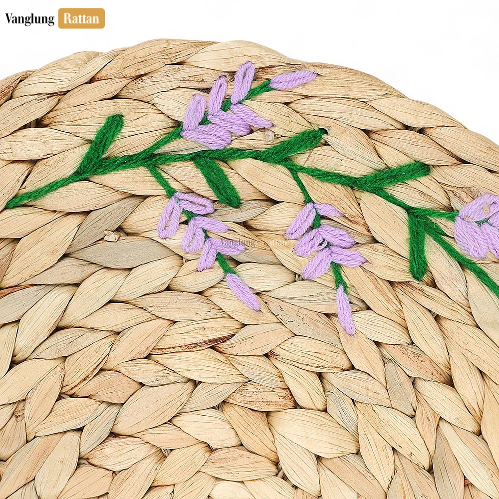 Natural Water Hyacinth Herringbone Pattern Placemats - Flower Woven Dinner & Table Decoration - UP081002 - 🏠 Applications