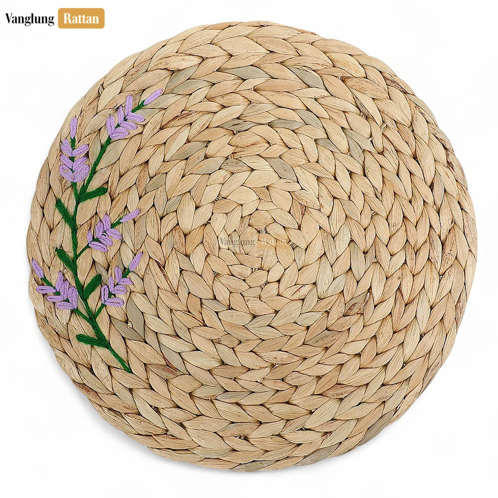 Natural Water Hyacinth Herringbone Pattern Placemats - Flower Woven Dinner & Table Decoration - UP081002 - ✨ Product Highlights