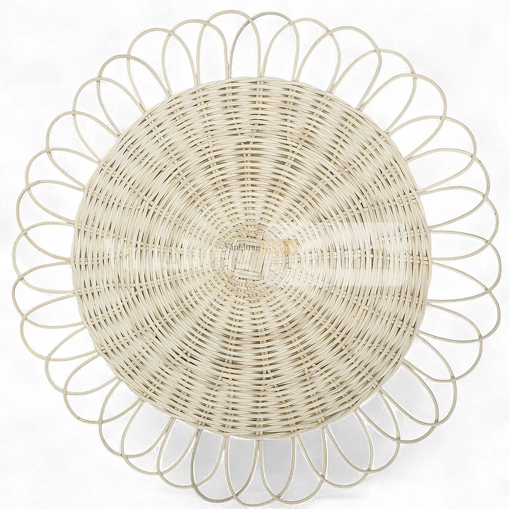 Natural White Handicraft Flower Core Rattan Placemat for Decoration - UP054010 - ✨ Product Highlights