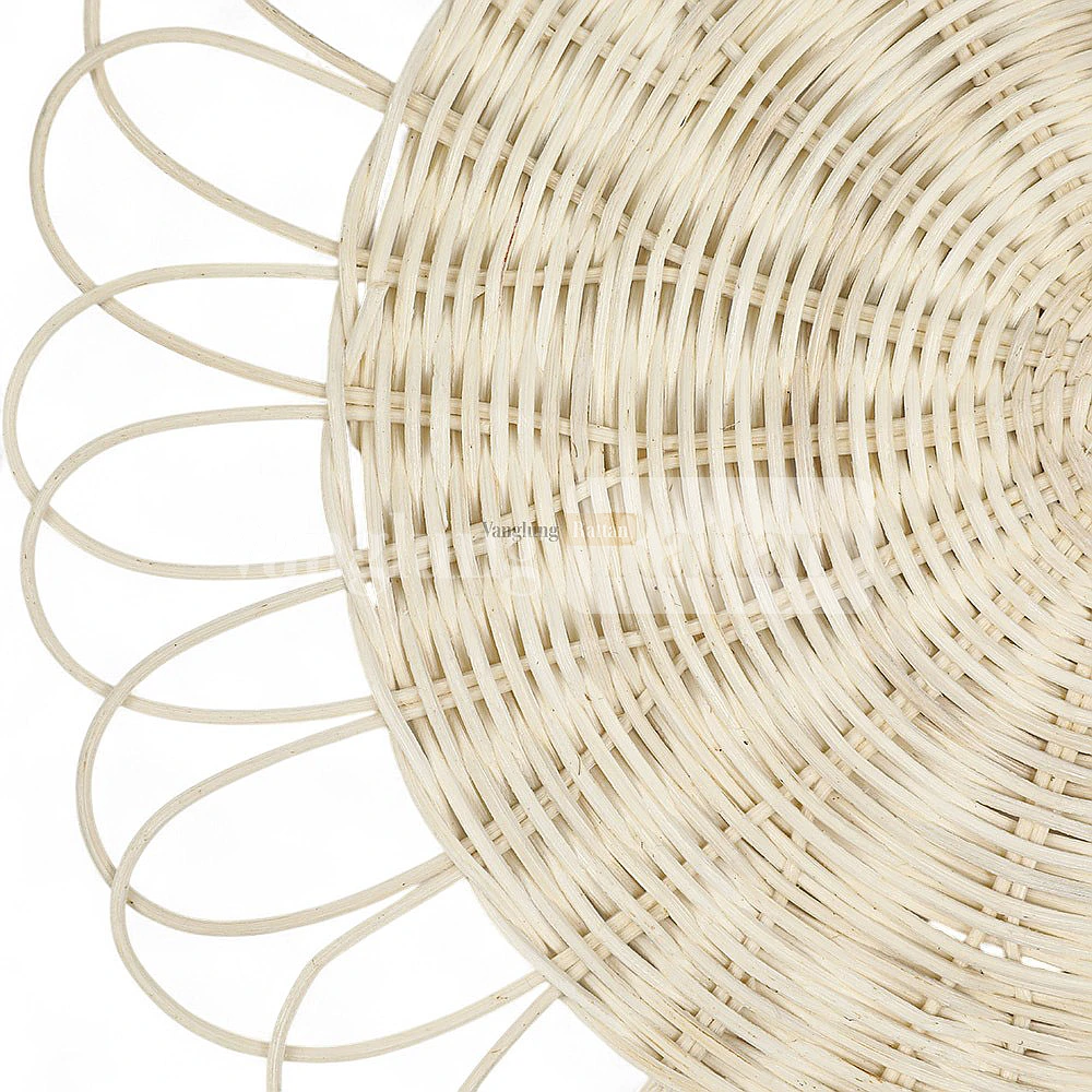 Natural White Handicraft Flower Core Rattan Placemat for Decoration - UP054010 - 🏠 Applications