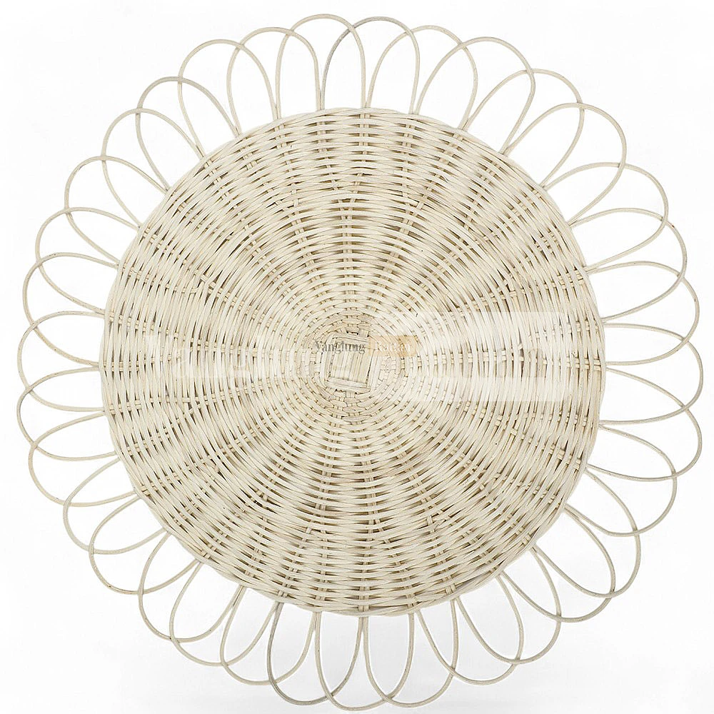 Natural White Handicraft Flower Core Rattan Placemat for Decoration - UP054010 - Natural White Handicraft Flower Core Rattan Placemat for Decoration - UP054010