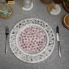 Pink Floral Mother of Pearl Mosaic Charger Plate - UP06KT1002-1.webp