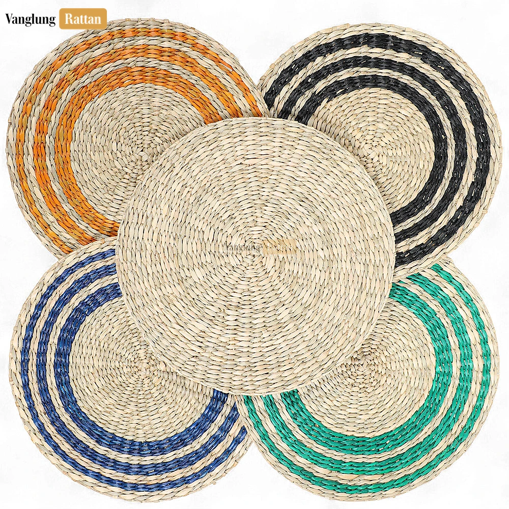 Round Shape Handicraft Seagrass Placemat for Decoration - UP072001-10.webp
