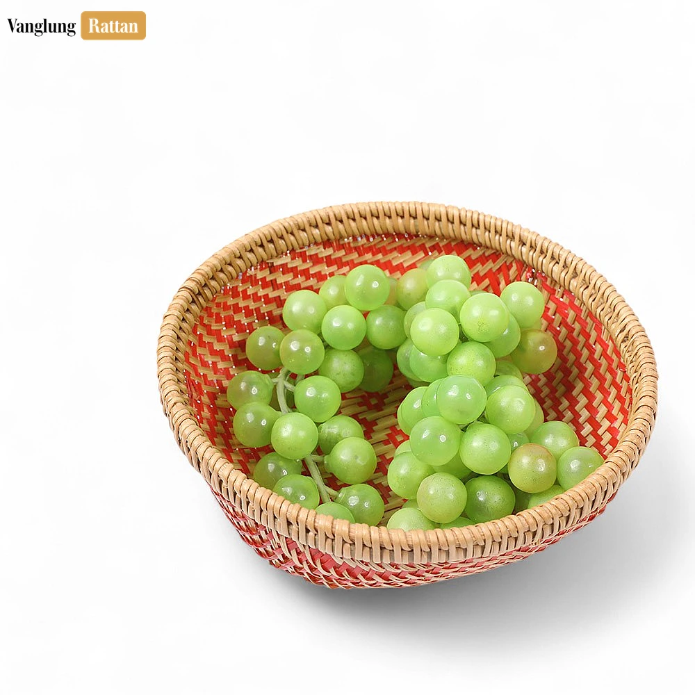 Round Woven Fruit Serving Bowl with Red and Natural Weave - TW05BL008 - ❓ Frequently Asked Questions