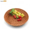 Rustic Brown Round Handwoven Bamboo Rattan Fruit Serving Bowl - TW05BL0023-1.webp