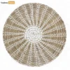 White Brown Spiral Round Handwoven Seagrass Placemat for Decoration - UP071002-2-1.webp