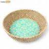 Aqua Floral Inlay Rattan Mother of Pearl Serving Bowl - TW02BL0018F2-1.webp