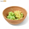 Brown Handicraft Round Straw Rattan Serving Bowl - TW01BL0005-1.webp