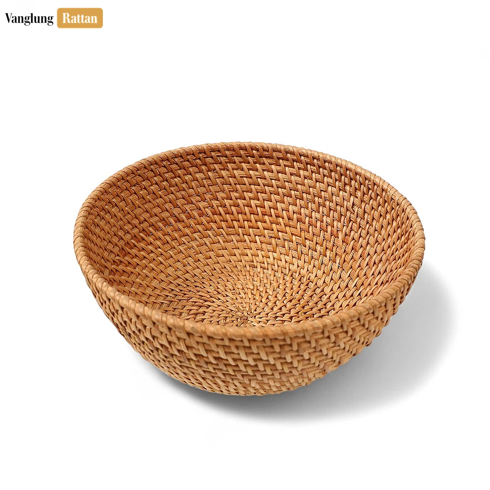 Brown Handicraft Round Straw Rattan Serving Bowl - TW01BL0005 - 🌿 Product Details