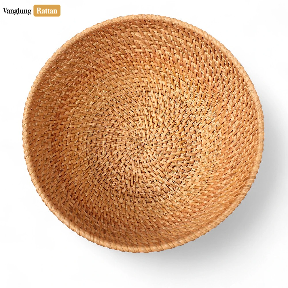 Brown Handicraft Round Straw Rattan Serving Bowl - TW01BL0005 - ✨ Product Highlights