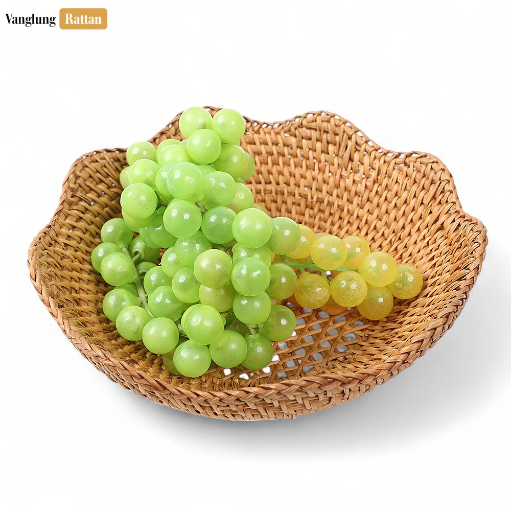 Cane Mesh Handwoven Green Straw Rattan Bowl - TW01BL0004 - Cane Mesh Handwoven Green Straw Rattan Bowl - TW01BL0004