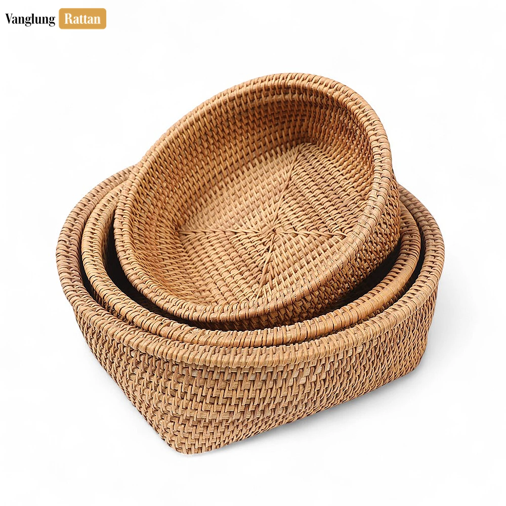 Eco-friendly Handwoven Green Straw Rattan Serving Bowl - TW01BL0034 - 🍽️ Applications