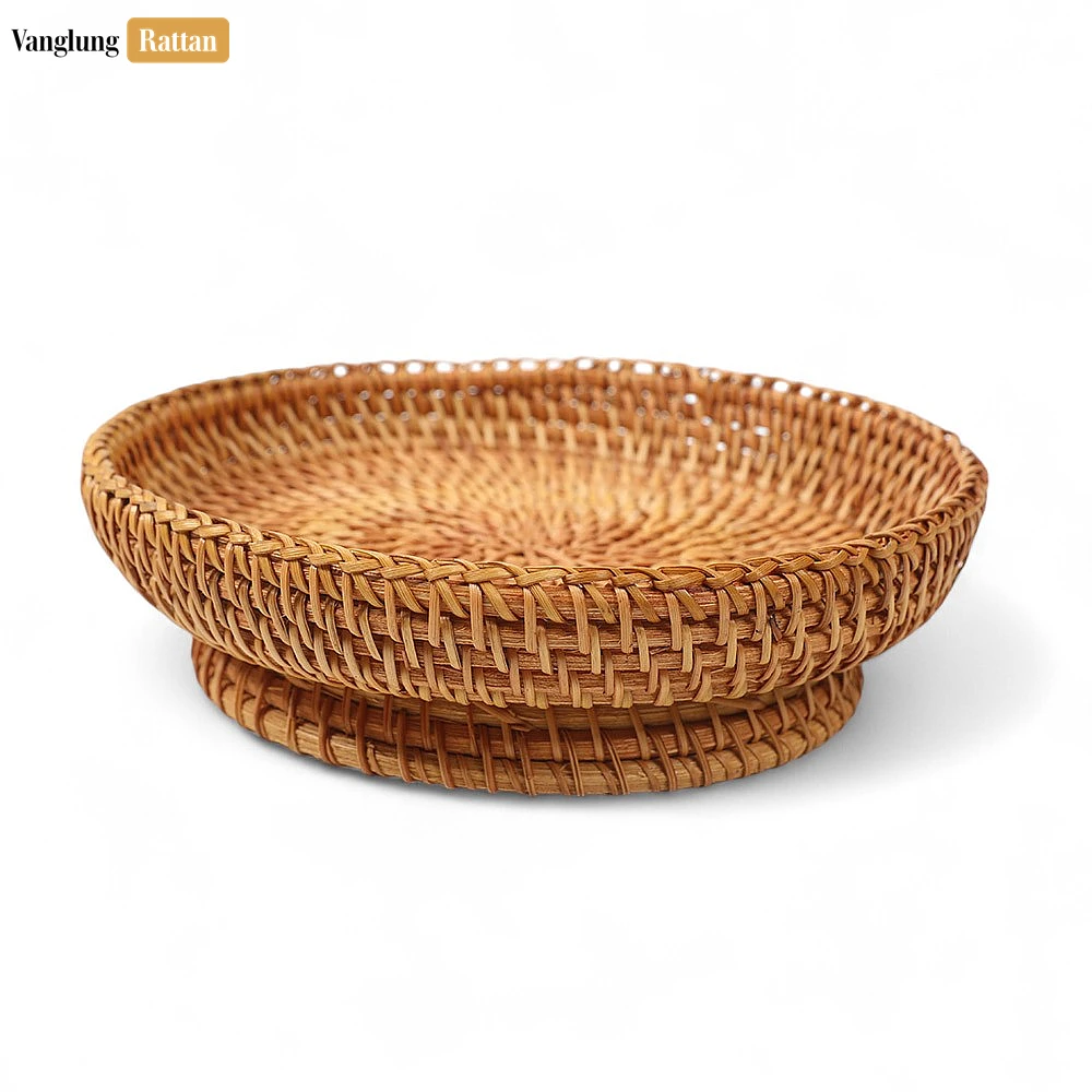Green Handmade Wicker Straw Rattan Serving Bowl - TW01BL0001 - 🌿 Product Details