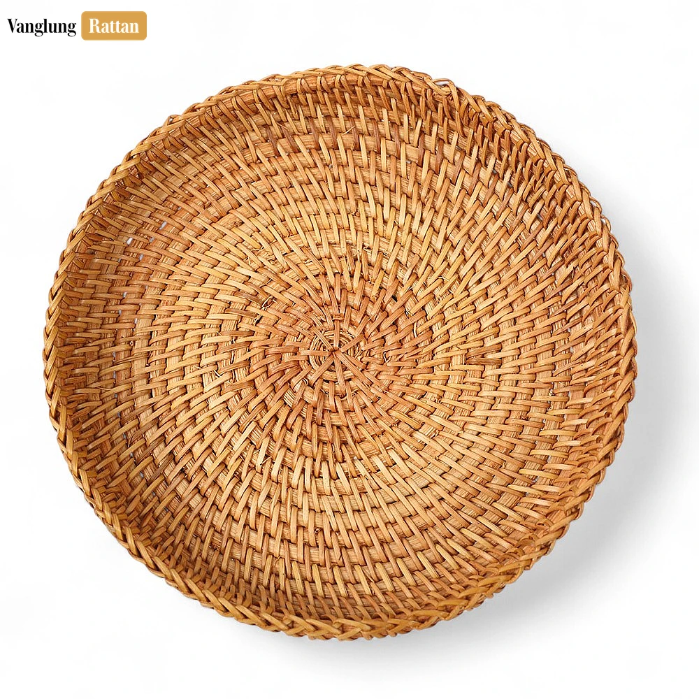 Green Handmade Wicker Straw Rattan Serving Bowl - TW01BL0001 - 🍽️ Applications