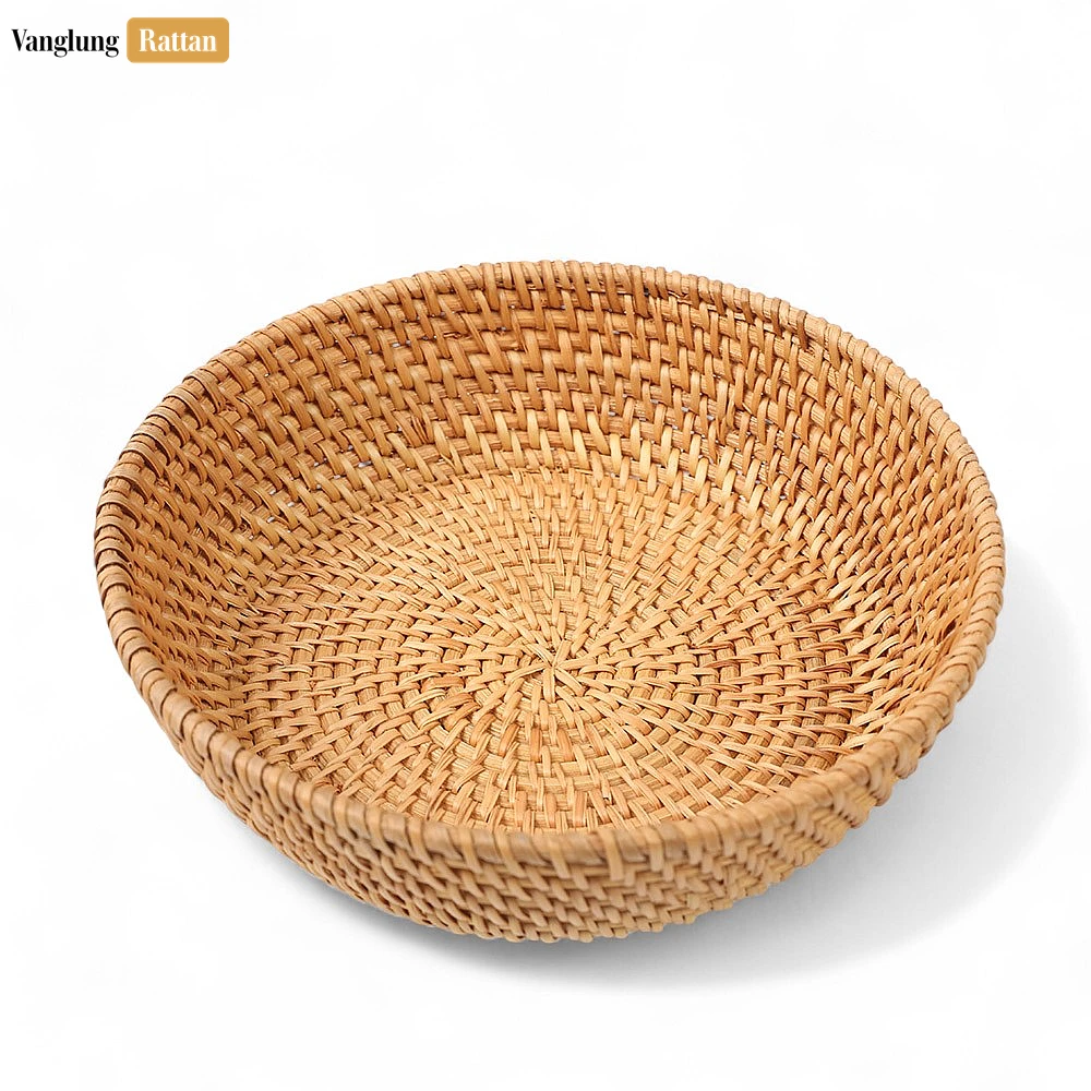 Handicraft Woven Natural Green Straw Rattan Spiral Bowl - TW01BL0014N - 🌿 Product Details