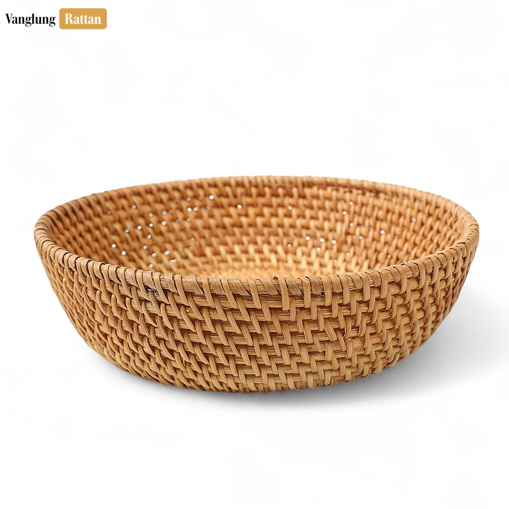 Handicraft Woven Natural Green Straw Rattan Spiral Bowl - TW01BL0014N - 🏠 Applications & Uses
